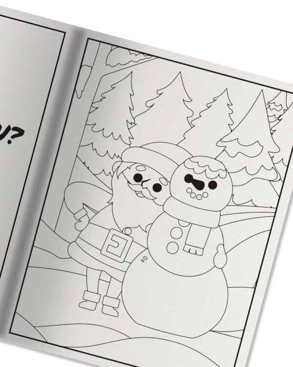 Christmas themed coloring book for kids with fun facts
