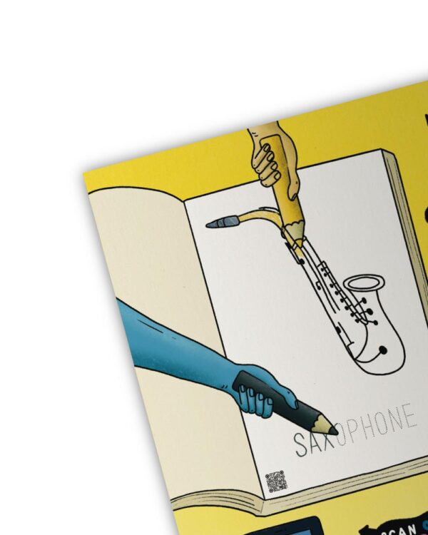 interactive music instruments coloring book