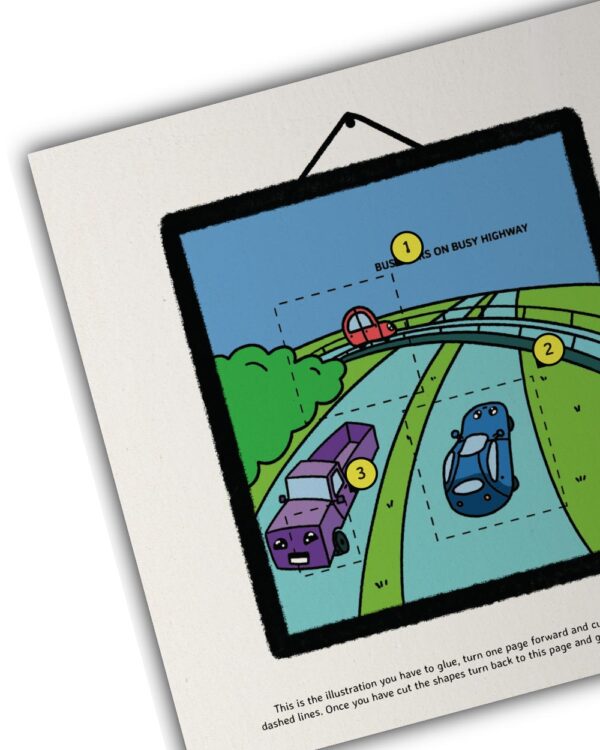 car themed cut and paste book for kids