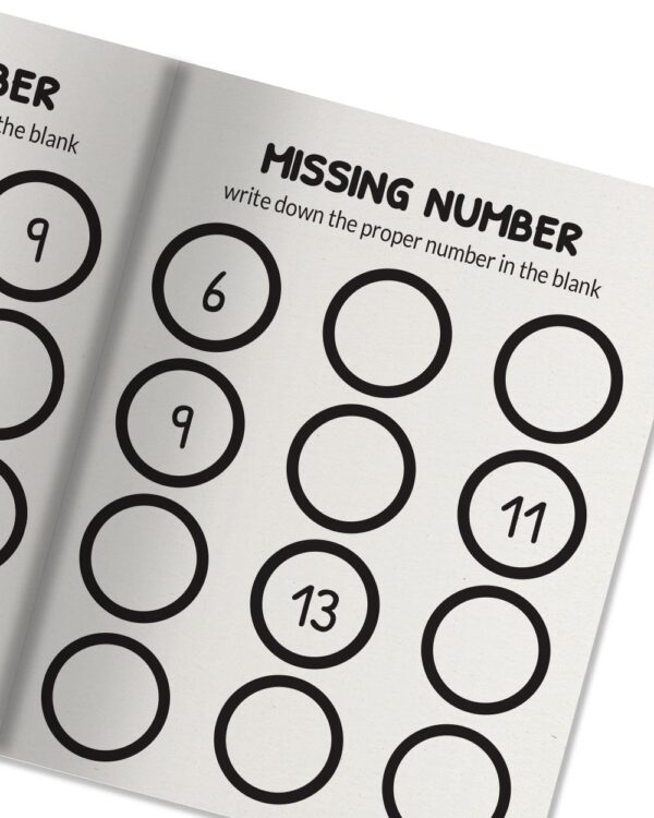 find missing number puzzle book for kids