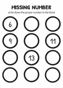 number puzzle activity page