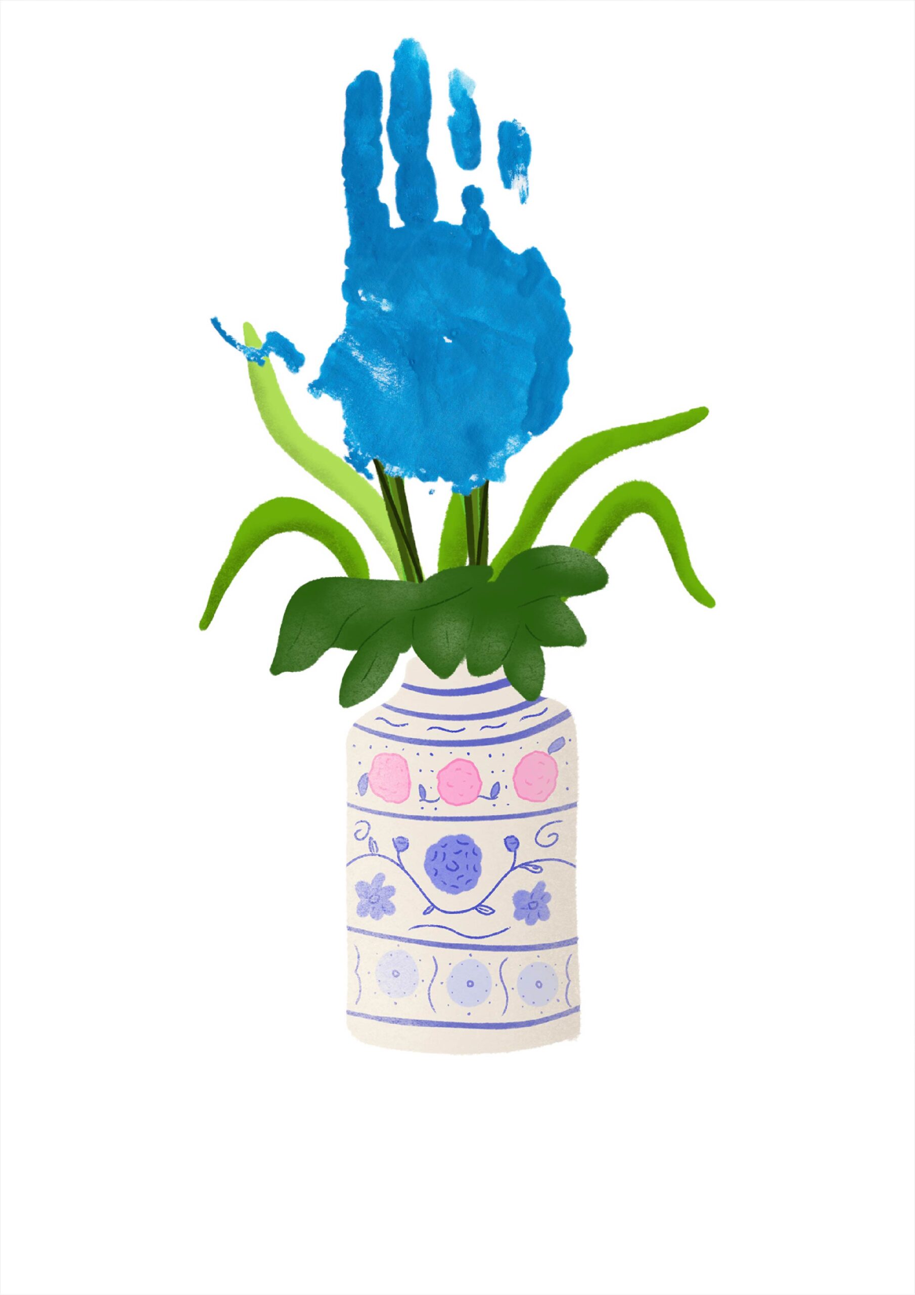 vase with flowers palm art activity page