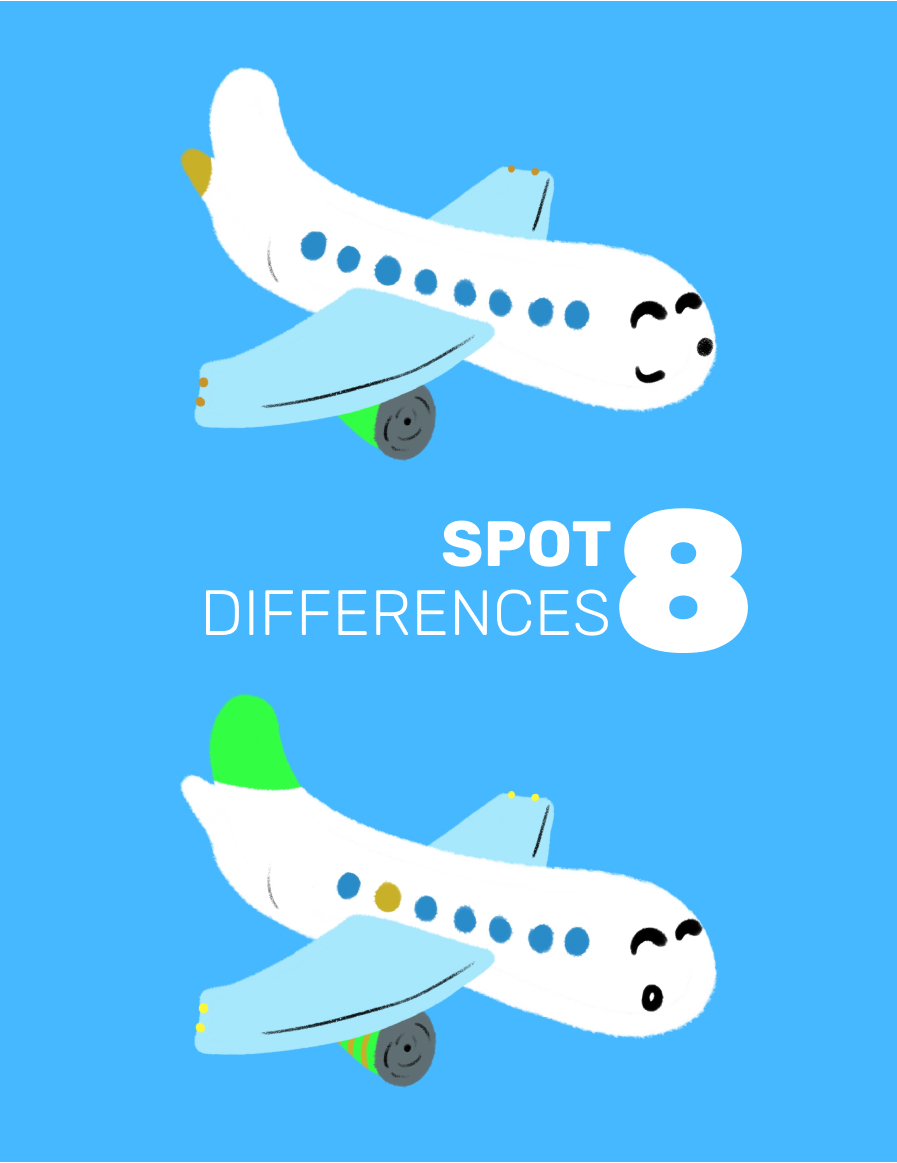 spot the differences of two airplanes worksheet